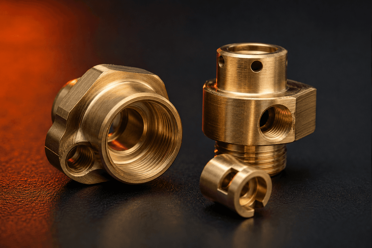 Small machined brass fittings
